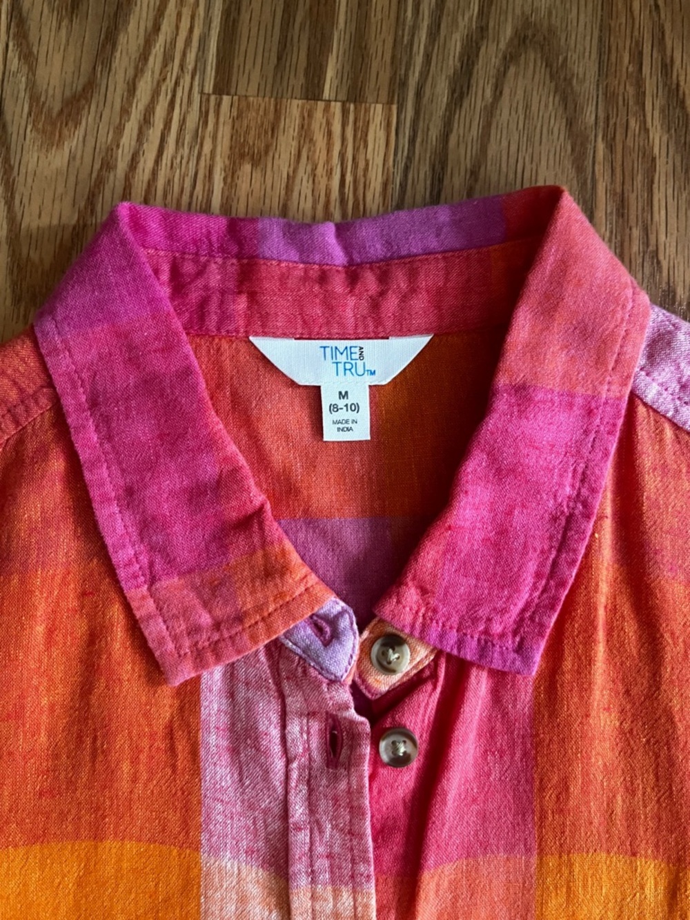 Time and Tru Sleeveless Button-Down Top - M (8-10) - NWT - Picture 3 of 7